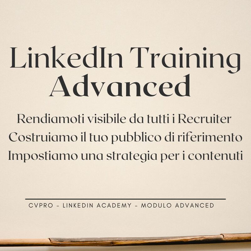 Percorso di formazione CVPRO LinkedIn Advanced